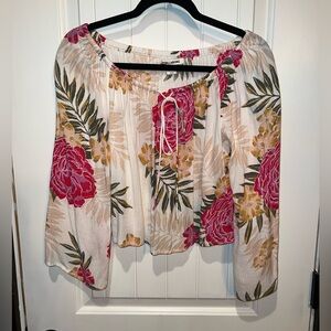 Billabong Off-Shoulder Floral Peasant Blouse